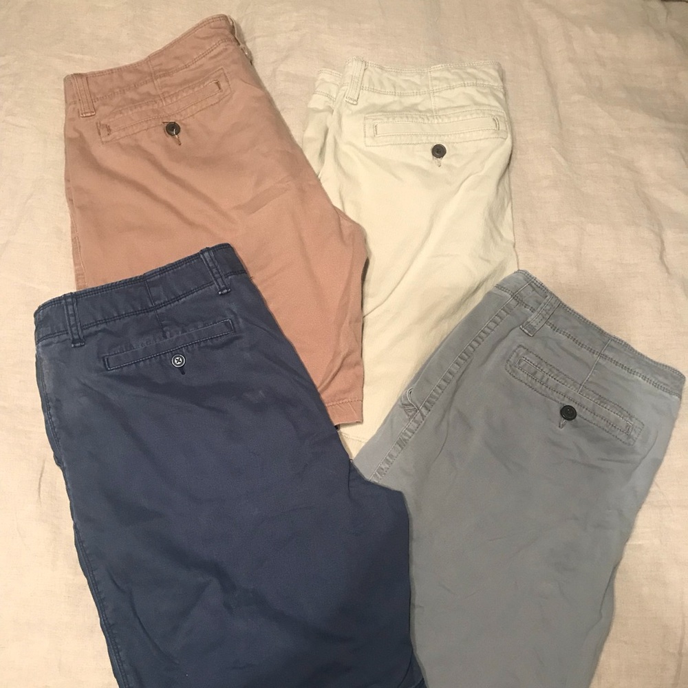 4 pairs flat front khaki shorts